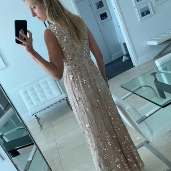 Alice + Olivia hand embelished light pink gown - Picture 5 of 5